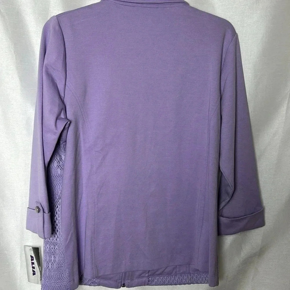 Y2K ,eyelet,crochet jacket,zip up cardigan,sweater,cottagecore, NWOT,pockets,SM - Picture 11 of 15